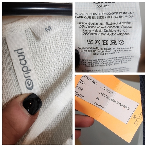 NWT Rip Curl white embroidered romper. - Picture 4 of 16